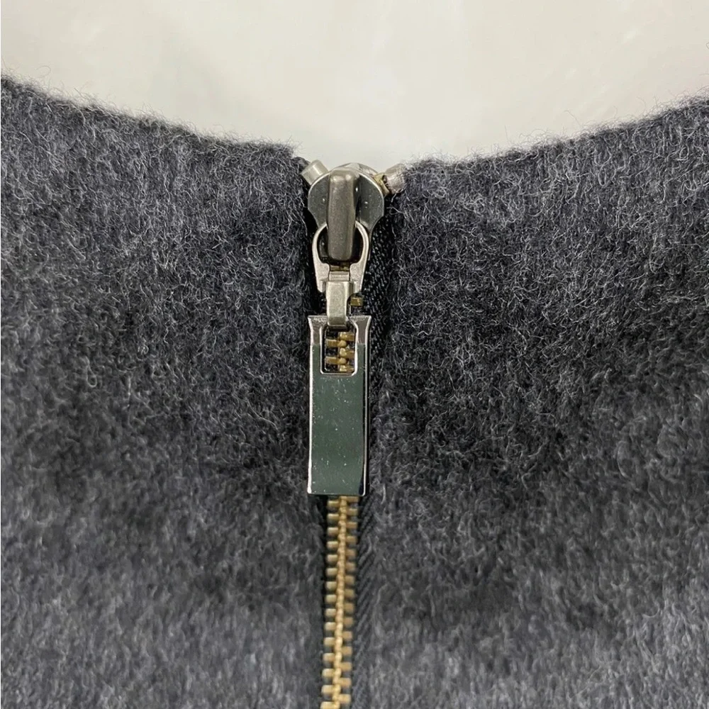 Cue Wool Blend Tank Top Grey & Black Relaxed Box Fit Sleeveless Size 8 to 10 - Picture 3 of 8